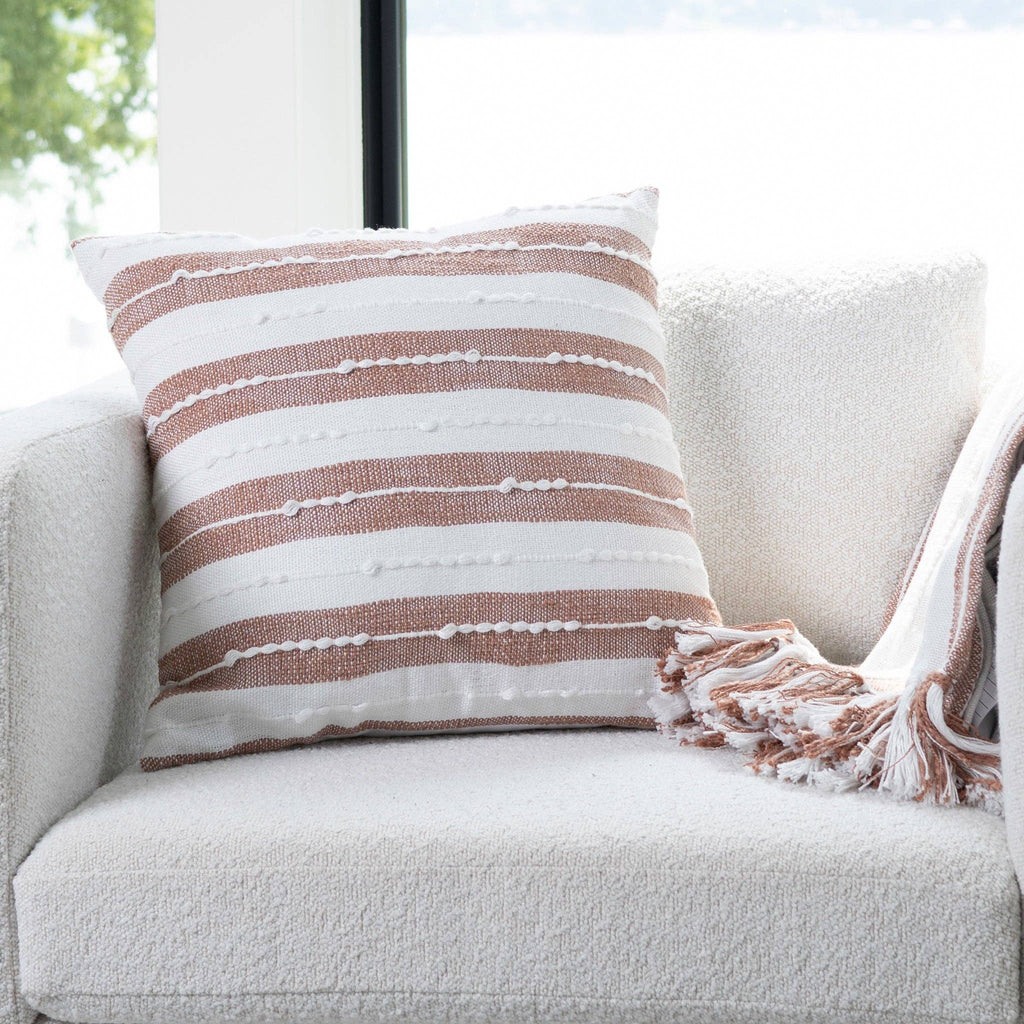 Romy 18X18" Handwoven Recycled Indoor/Outdoor Throw Pillow