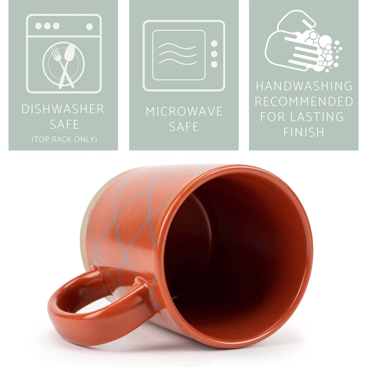 Ceramic Mugs 4-Pack Raw Bottom Orange PRICE IS PER MUG