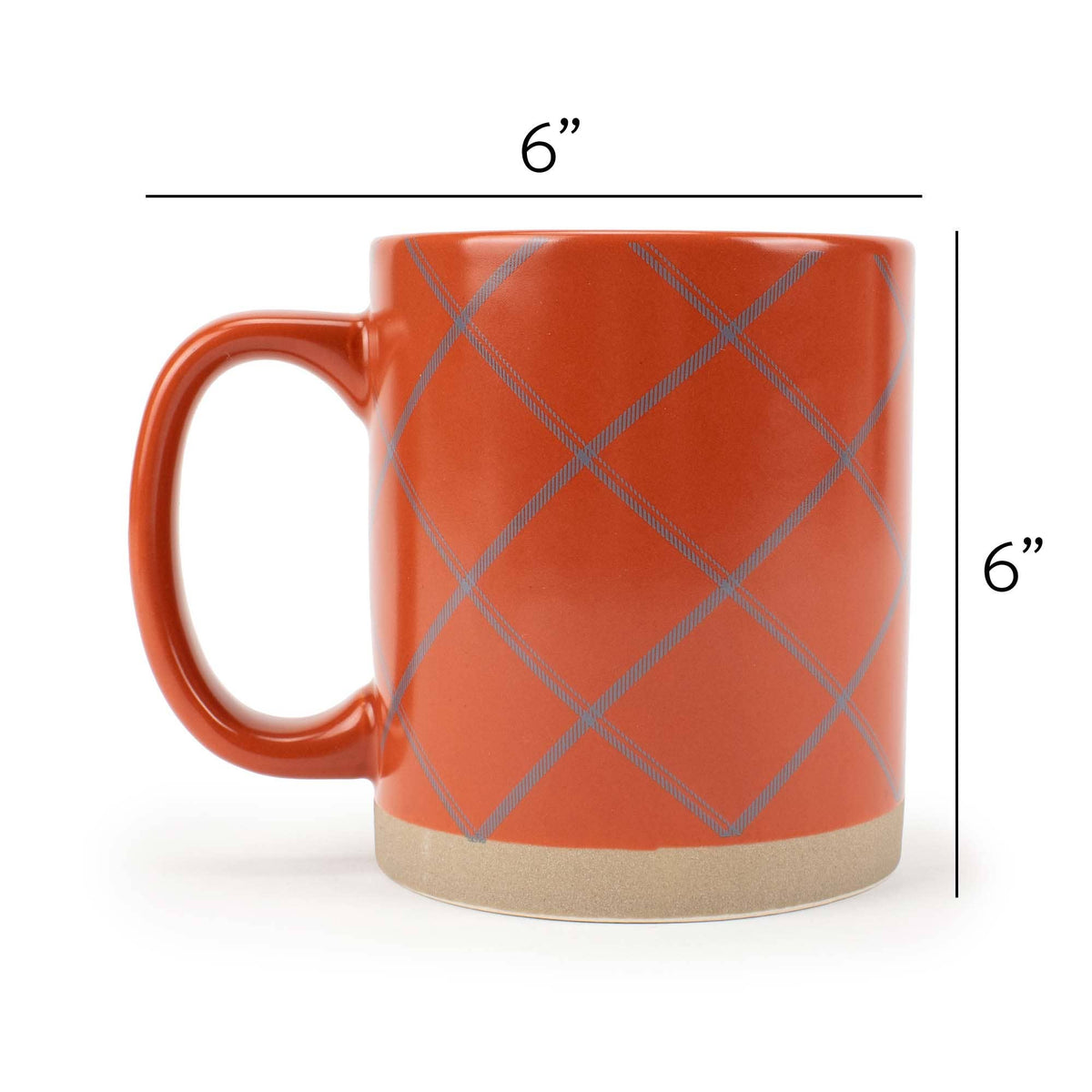 Ceramic Mugs 4-Pack Raw Bottom Orange PRICE IS PER MUG