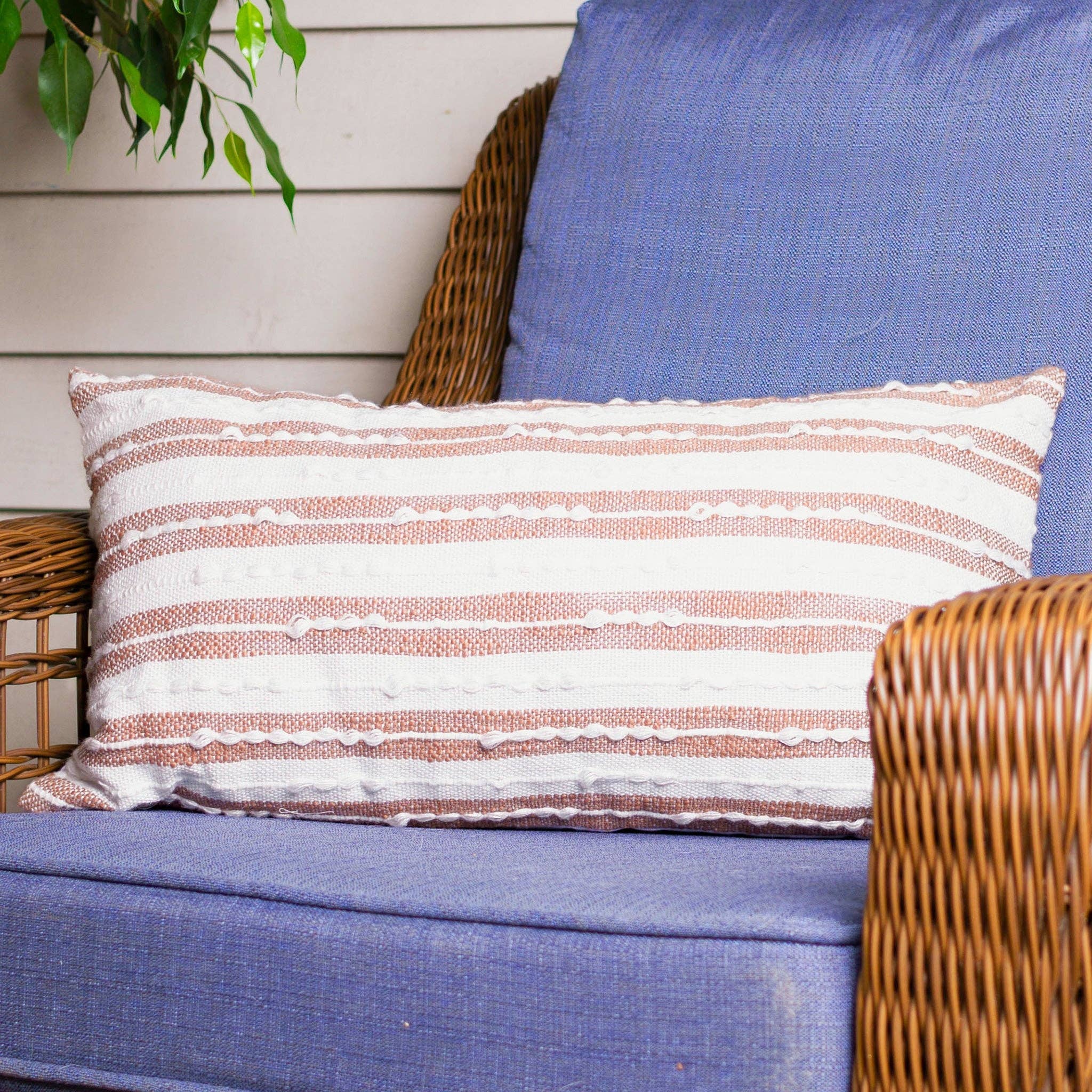 Romy 12X22" Handwoven Recycled Indoor/Outdoor Throw Pillow