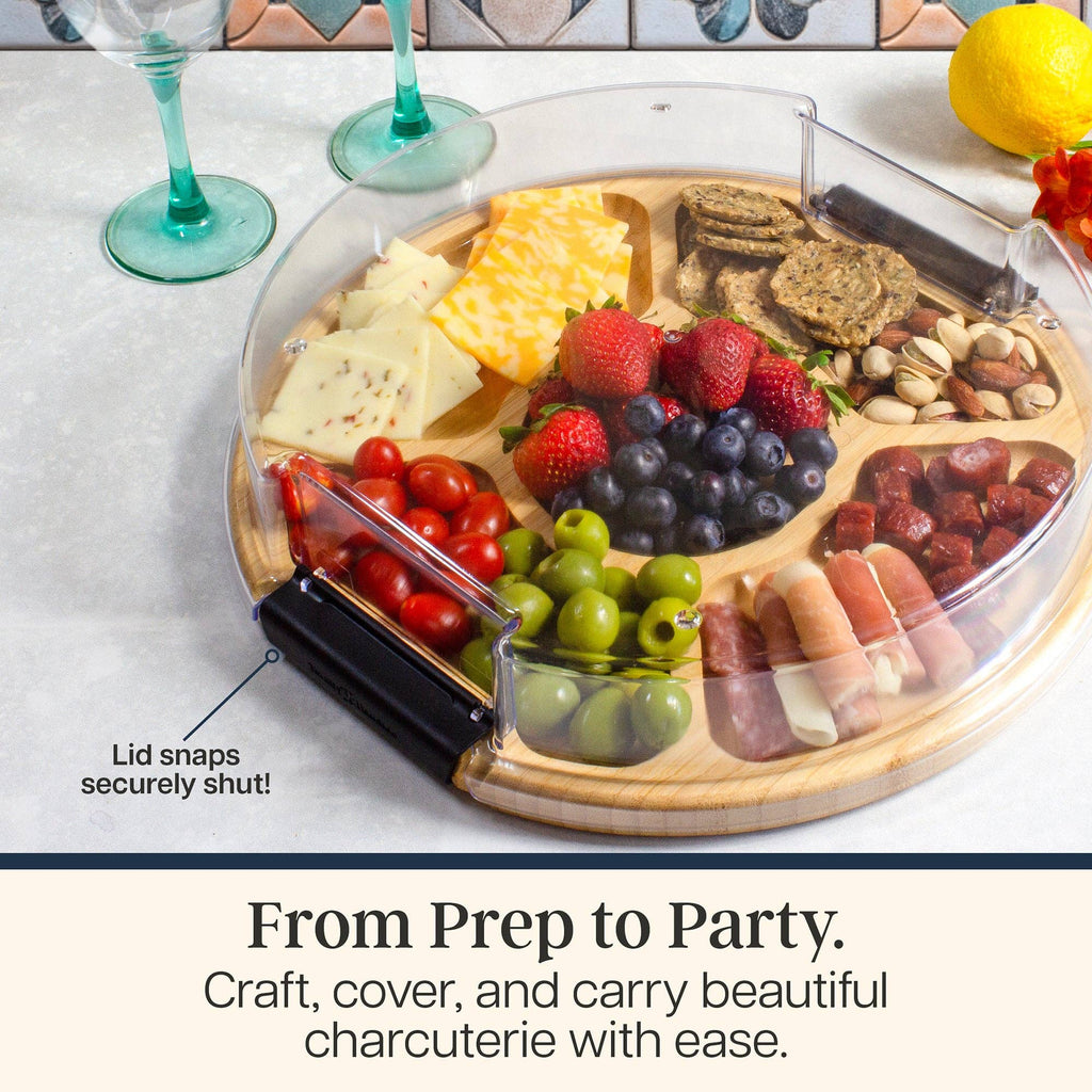 Flip, Serve & Store™ Round Charcuterie Board w/ Locking Lid