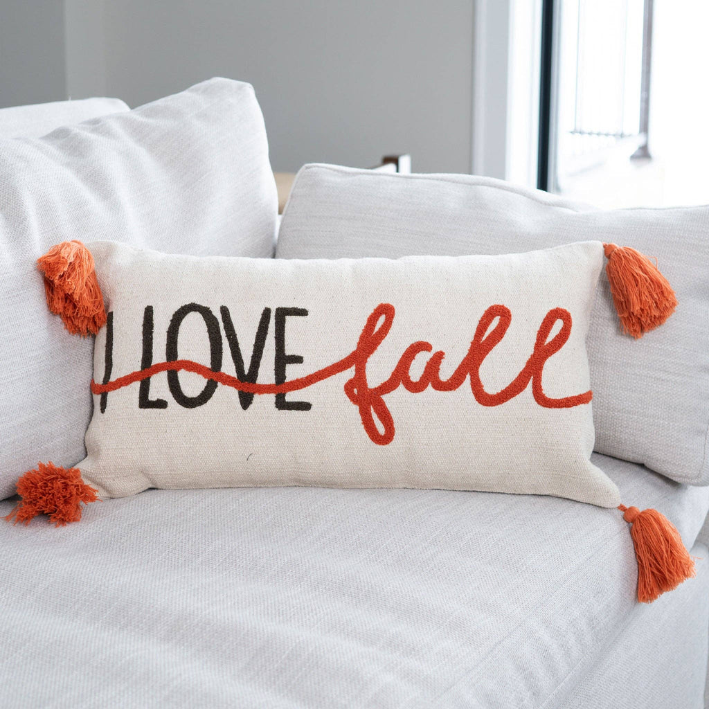 Halloween 12X22 I Love Fall Embroidered Lumbar Pillow