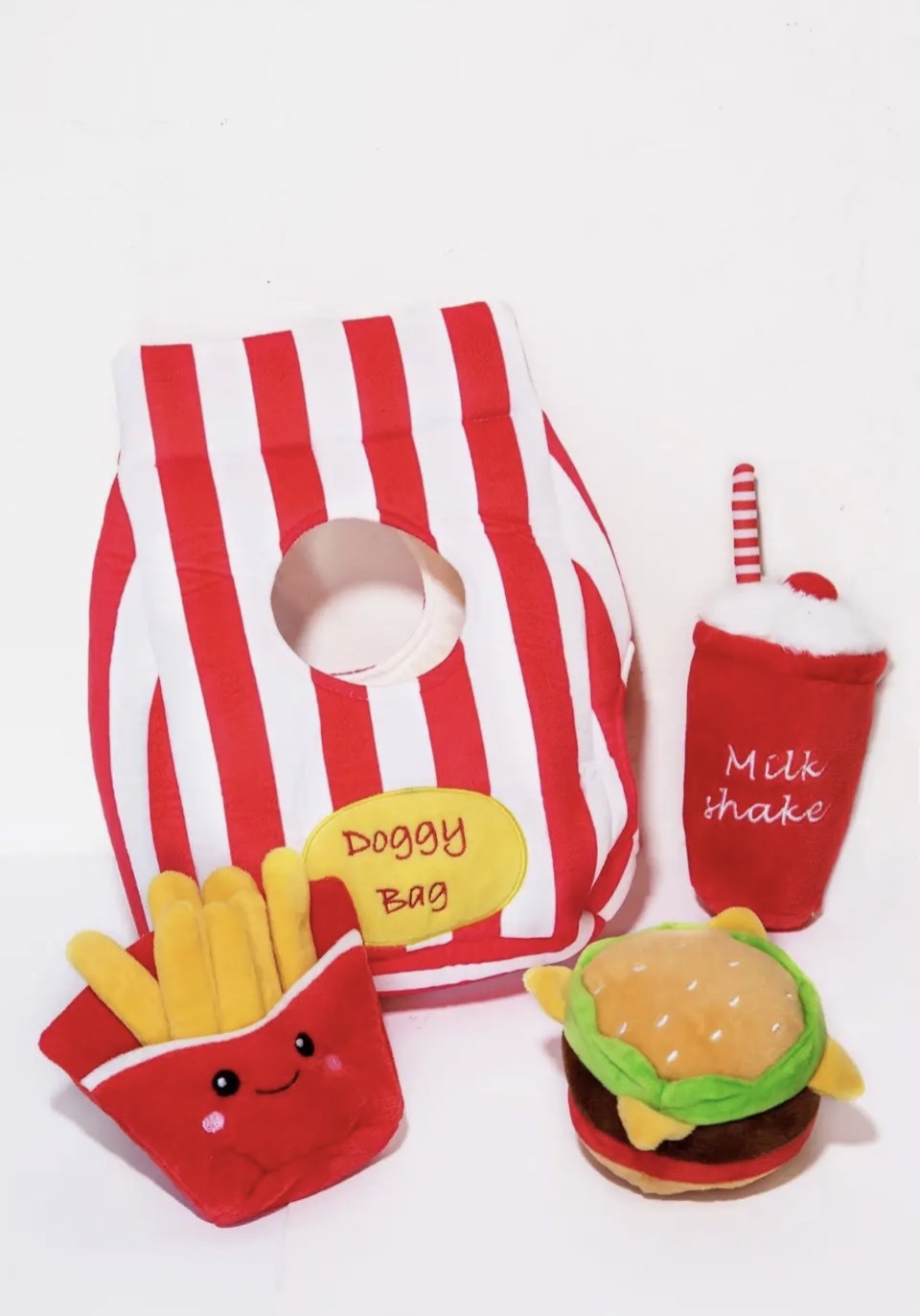 Doggy Bag with Fast Food Dog Toys