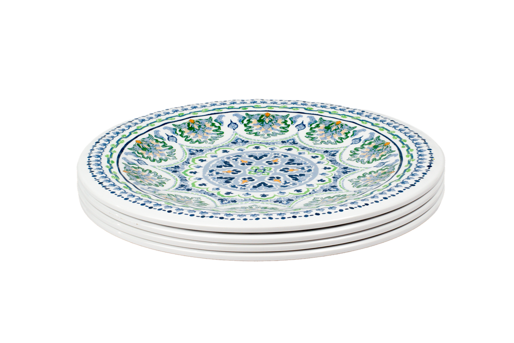Blue Medallion 12 Pc Melamine Dinnerware Set