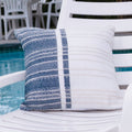 Genevieve 18X18" Handwoven Striped In/Outdoor Throw Pillow
