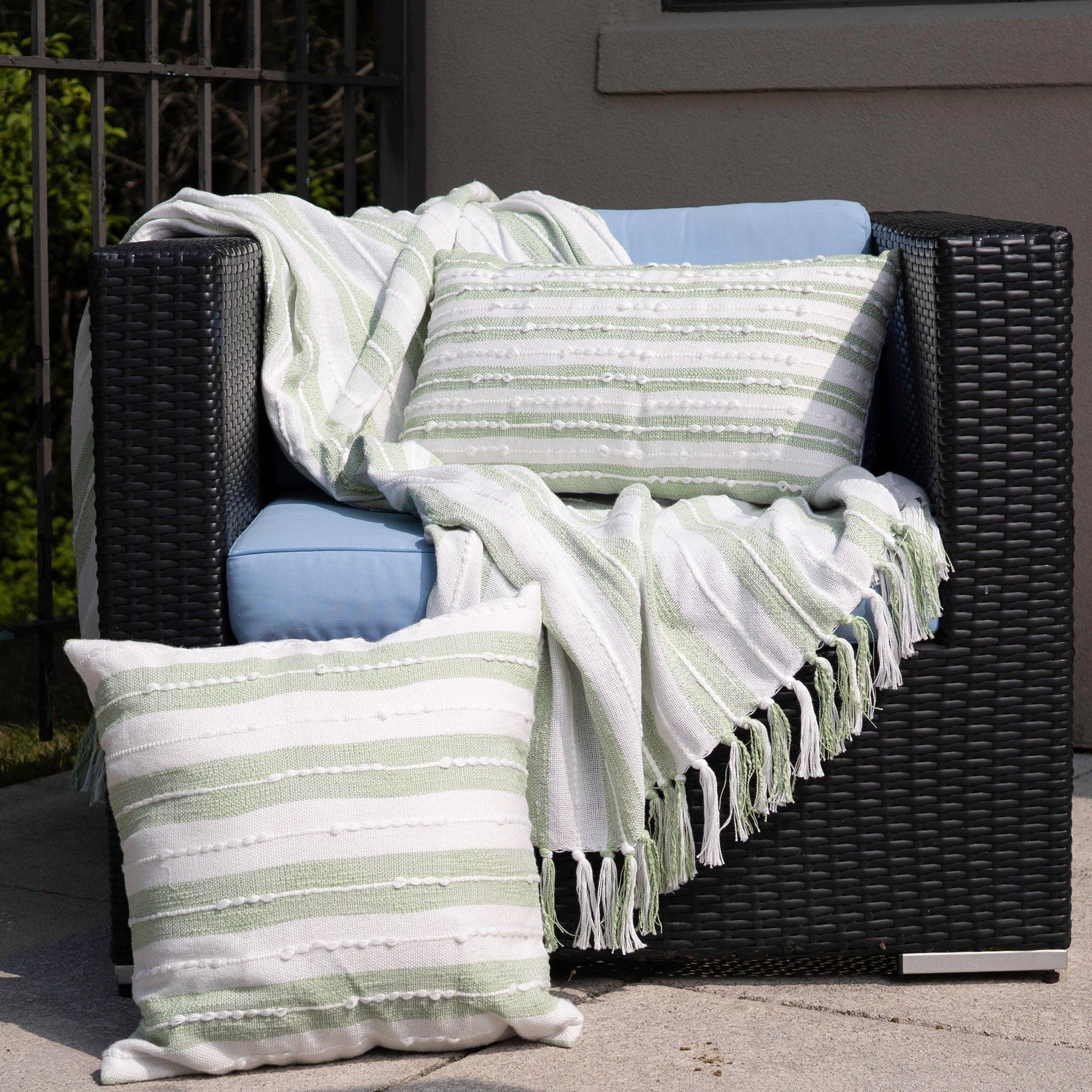 Romy 12X22" Handwoven Recycled Indoor/Outdoor Throw Pillow