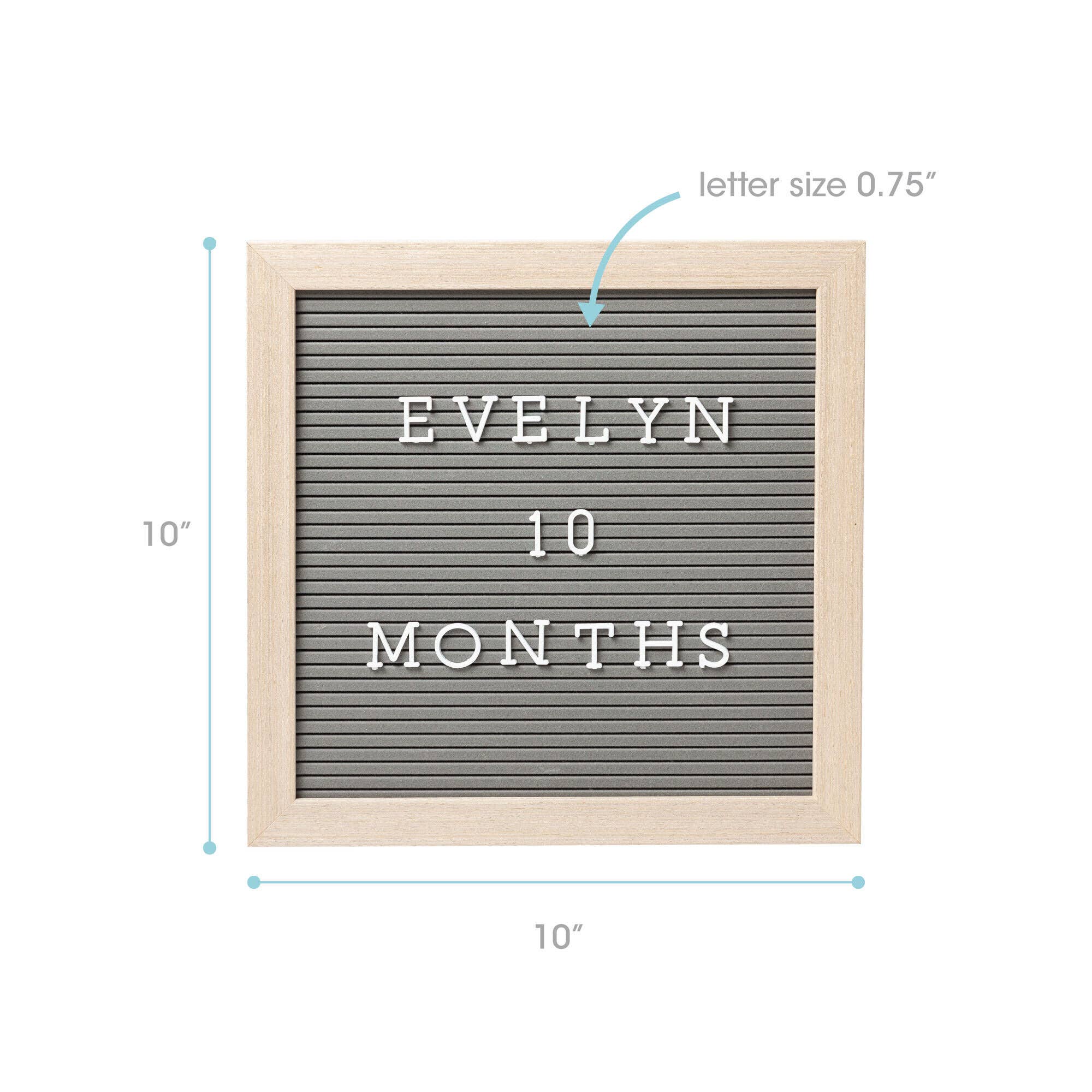 Wooden Letterboard Set, Gray