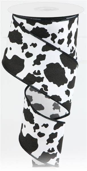 2.5"X10YD COWHIDE PRINT - WHITE AND BLACK - RG169027