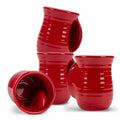 Ceramic Mug 4-Pack Handwarmer Ribbed Red PRICE IS PER MUG
