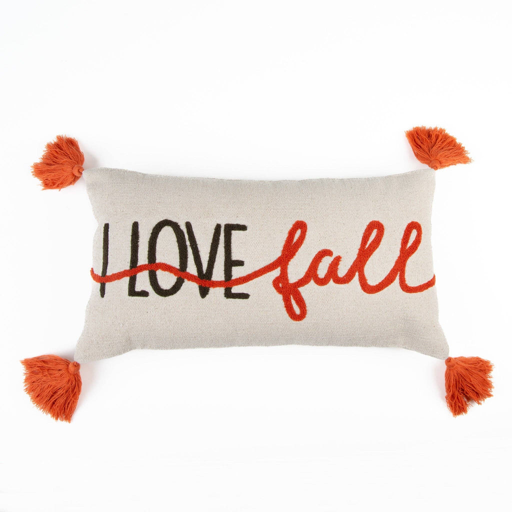 Halloween 12X22 I Love Fall Embroidered Lumbar Pillow