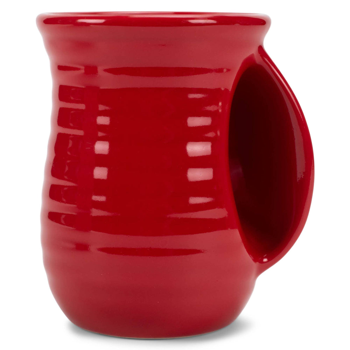 Ceramic Mug 4-Pack Handwarmer Ribbed Red PRICE IS PER MUG