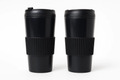 Mesa Hot Double Wall Travel Tumbler Plastic, Black, Set of 2