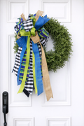 Bold & Bright Boxwood Wreath 💙💚