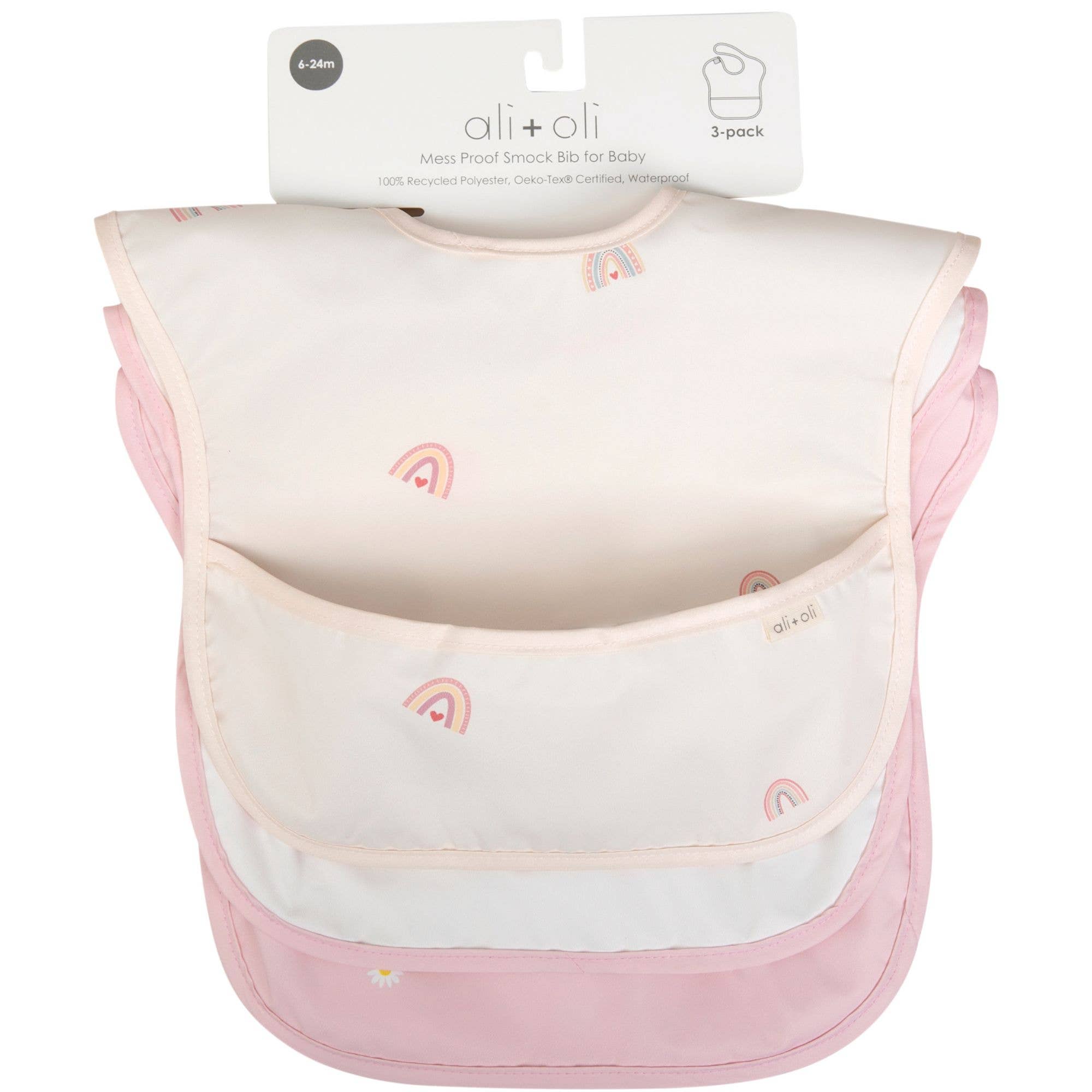 Sleeveless (3-pc) Smock Bib Set for Baby & Toddler (Girls)