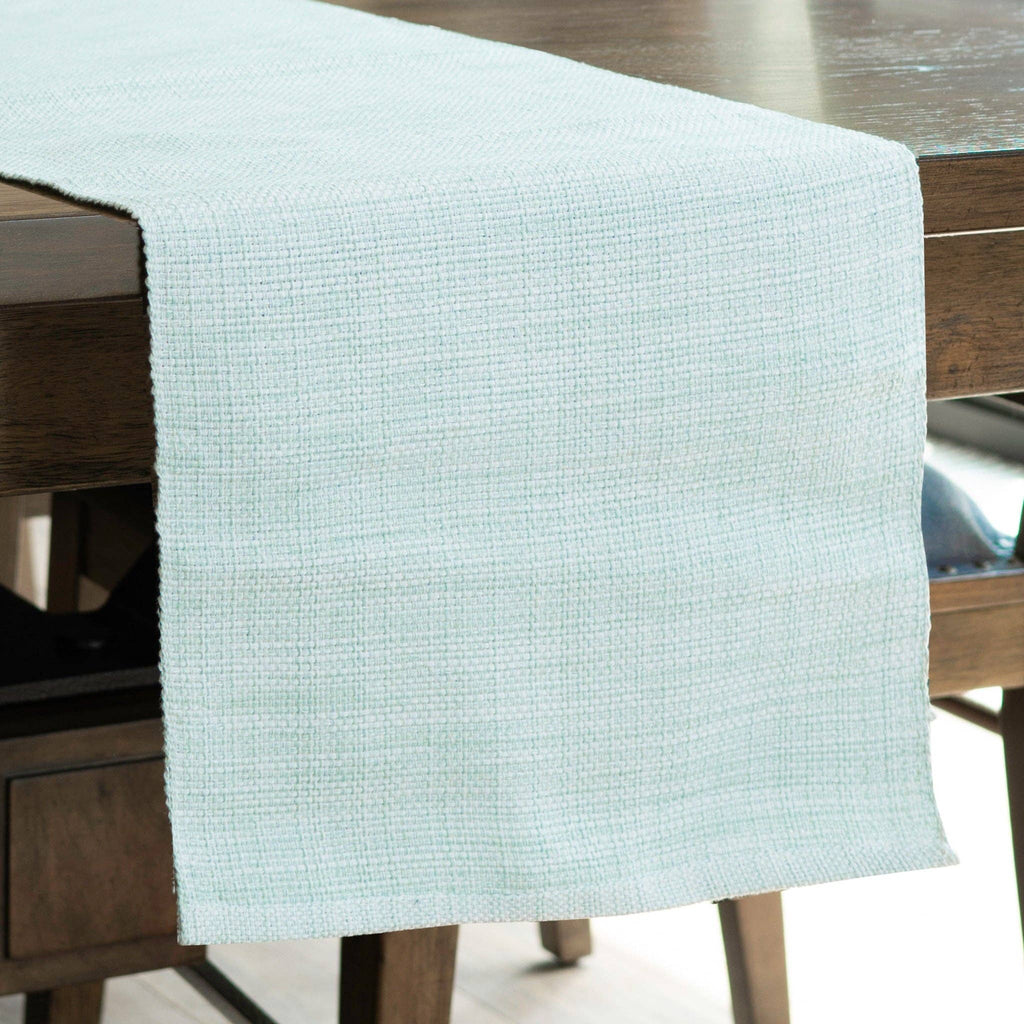 EZ Home Mint Textured Woven Kitchen Table Runner