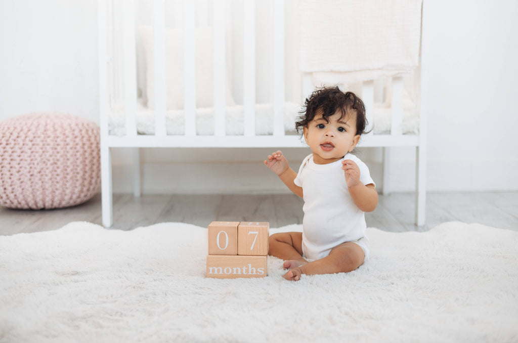 Natural Wooden Milestone Blocks Photo Prop