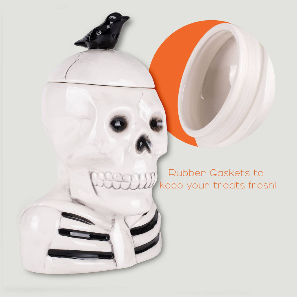 Skeleton Crow 12 x 8.5 Dolomite Cookie Jar