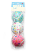 ThoozyPet Birthday 3pk Sprinkle Tennis Balls Fetch Dog Toy