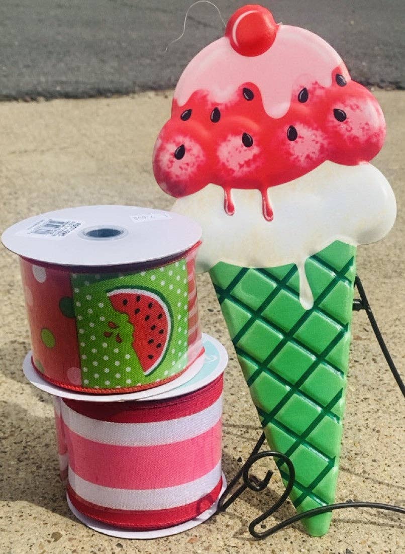 WATERMELON ICE CREAM SIGN & RIBBON BUNDLE