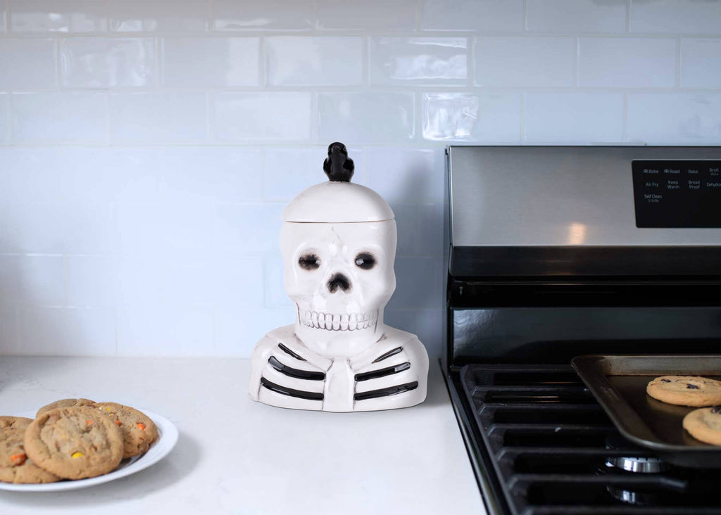 Skeleton Crow 12 x 8.5 Dolomite Cookie Jar