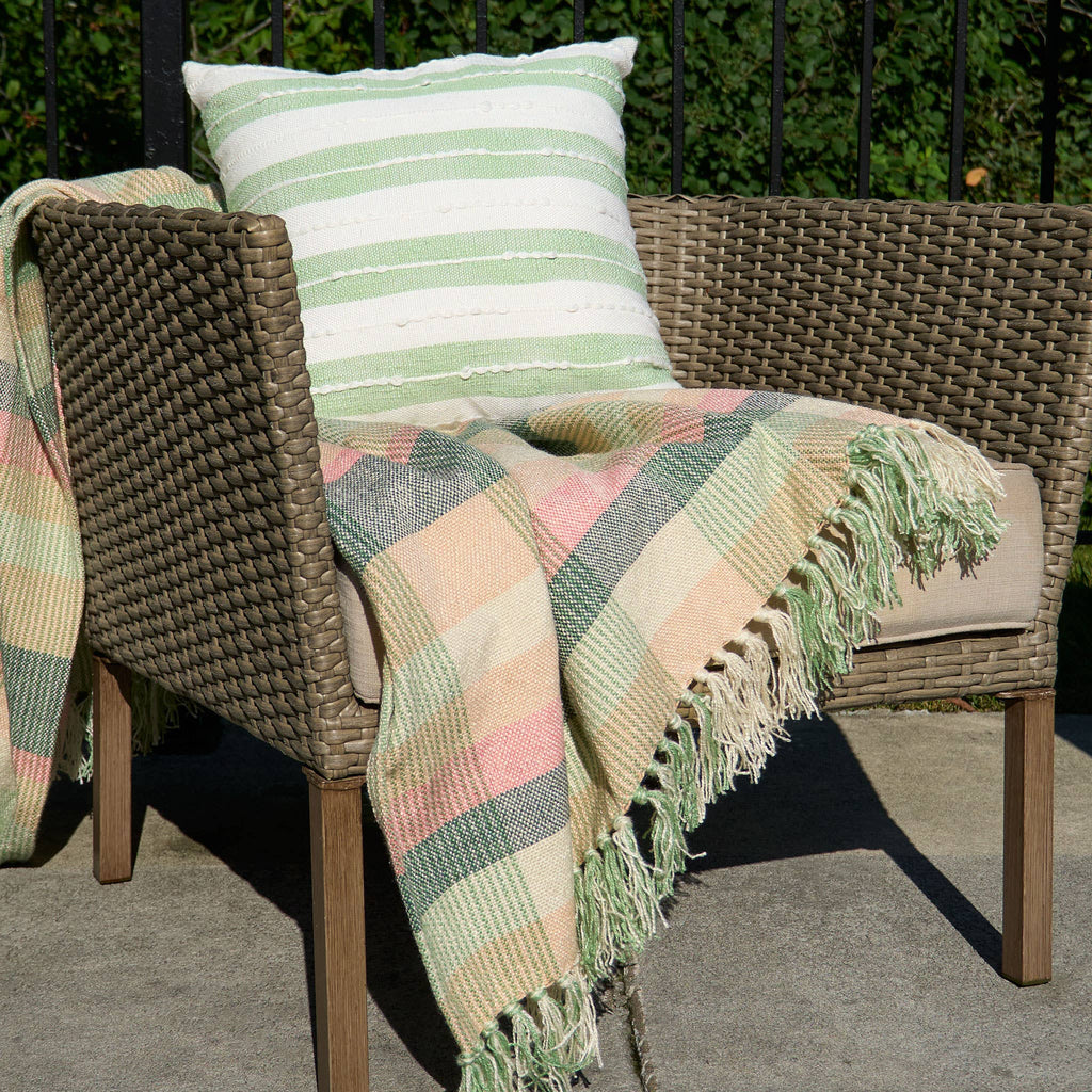 Romy 18X18" Handwoven Recycled Indoor/Outdoor Throw Pillow