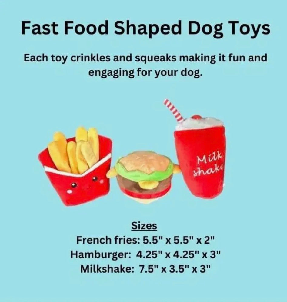 Doggy Bag with Fast Food Dog Toys