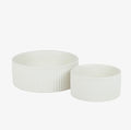 Jardin Ribbed Pet Bowl Collection – Modern Matte Exterior  White