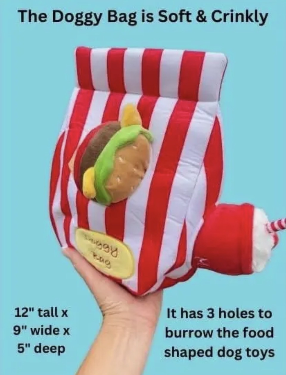 Doggy Bag with Fast Food Dog Toys