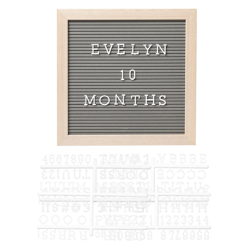 Wooden Letterboard Set, Gray