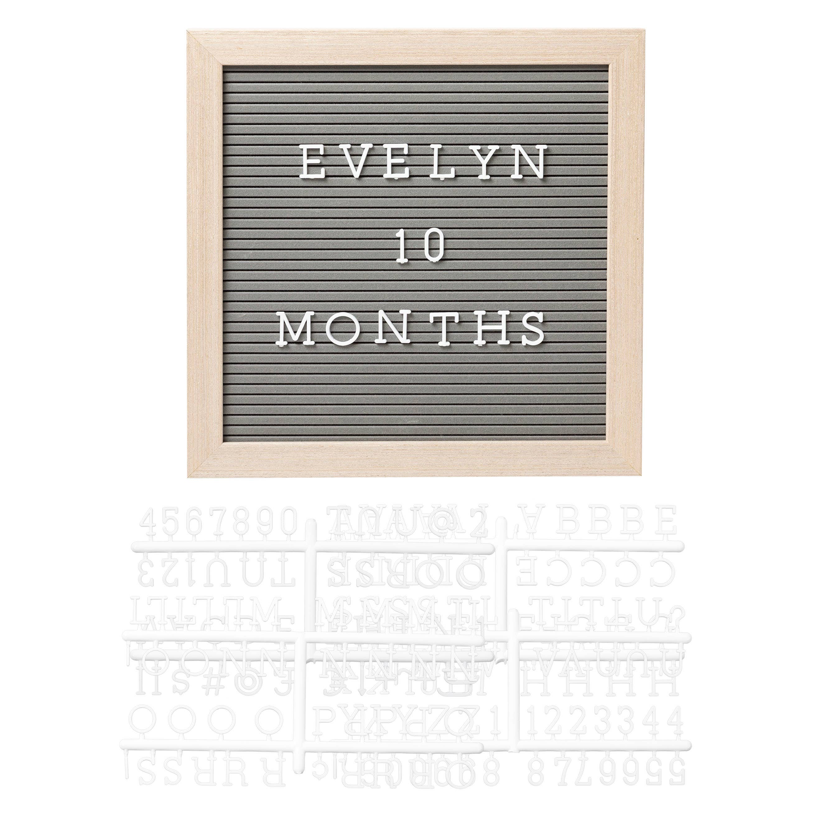 Wooden Letterboard Set, Gray