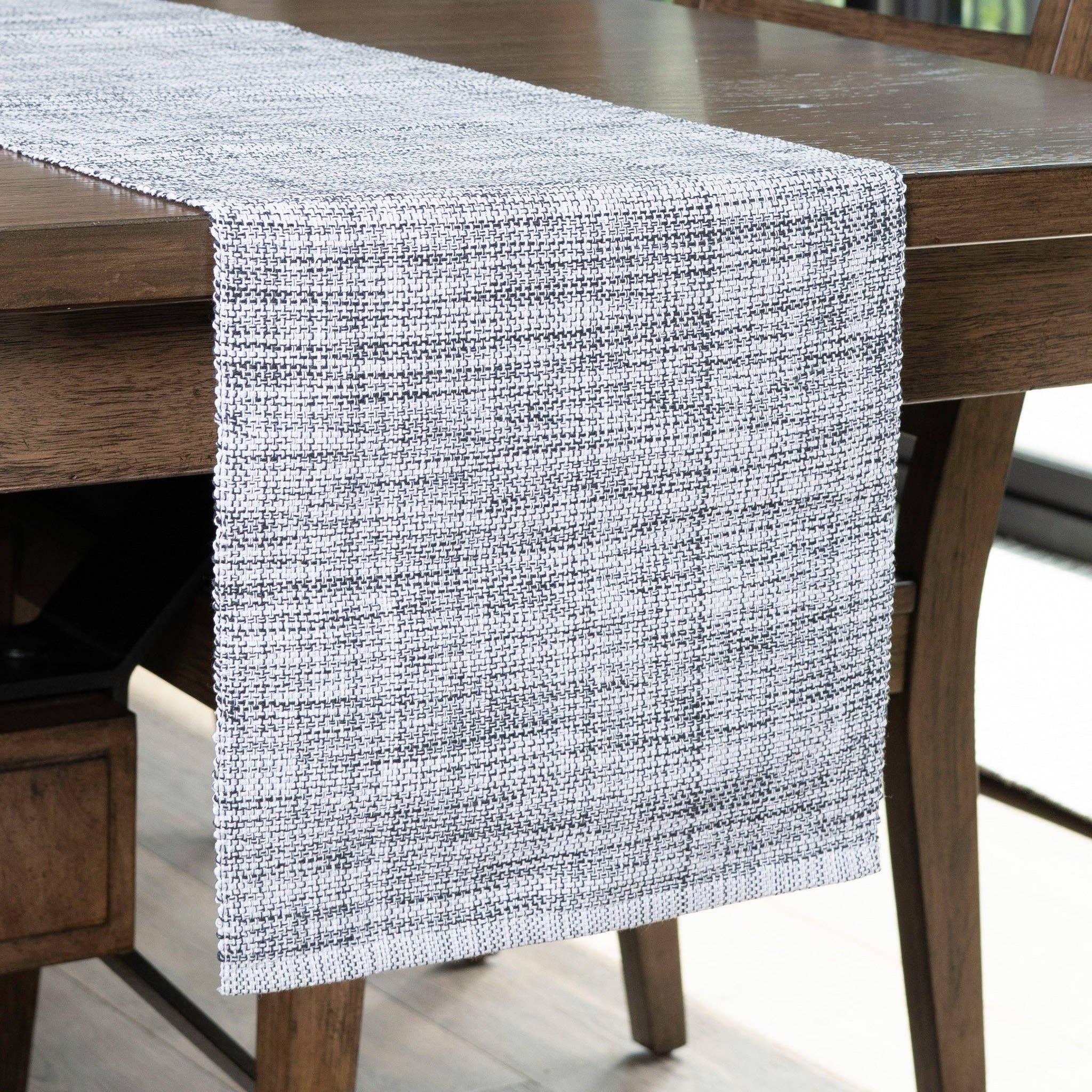 EZ Home Gray Textured Woven Kitchen Table Runner
