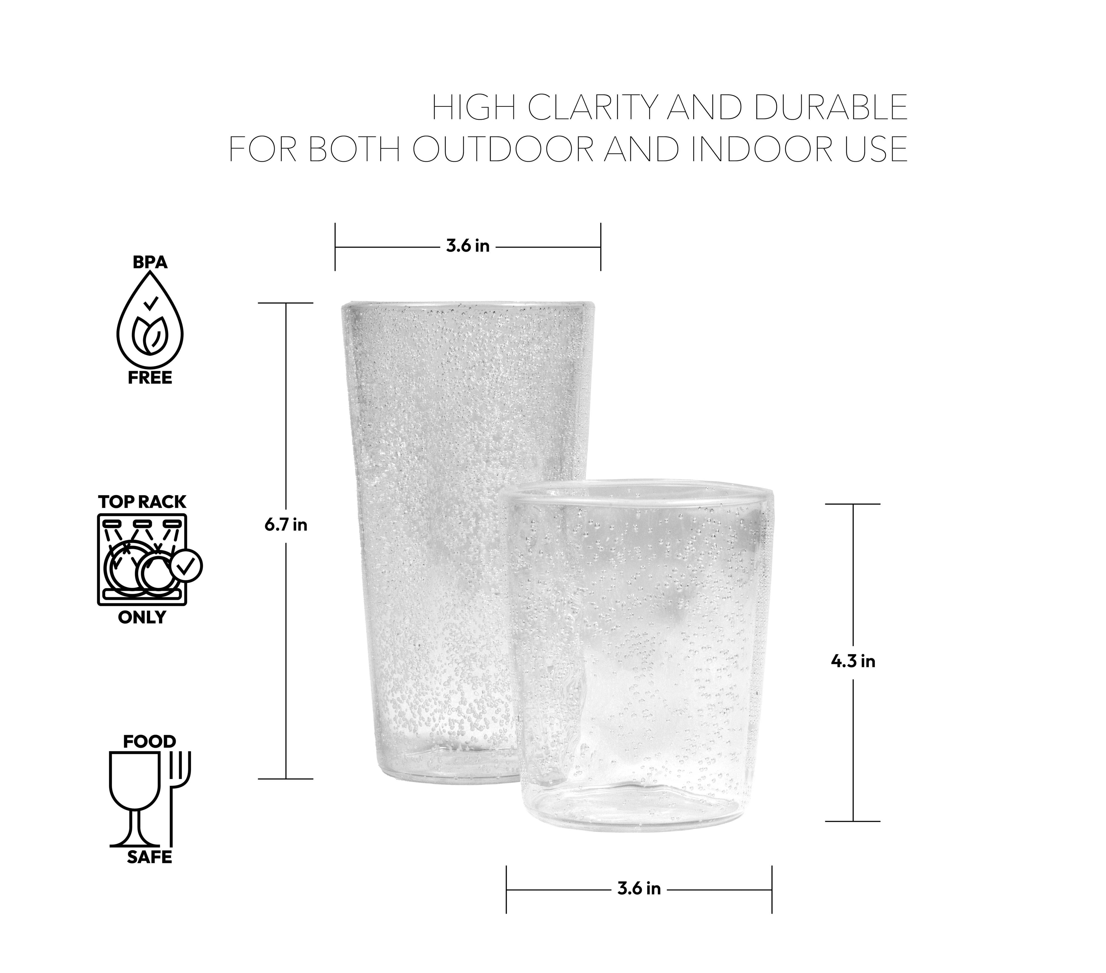 Fizz Bubbles Shatterproof Premium Plastic Drinkware 8pc Set