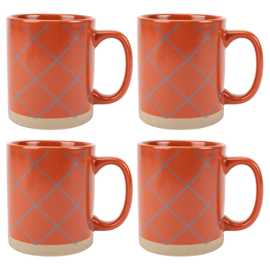 Ceramic Mugs 4-Pack Raw Bottom Orange PRICE IS PER MUG