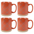Ceramic Mugs 4-Pack Raw Bottom Orange PRICE IS PER MUG