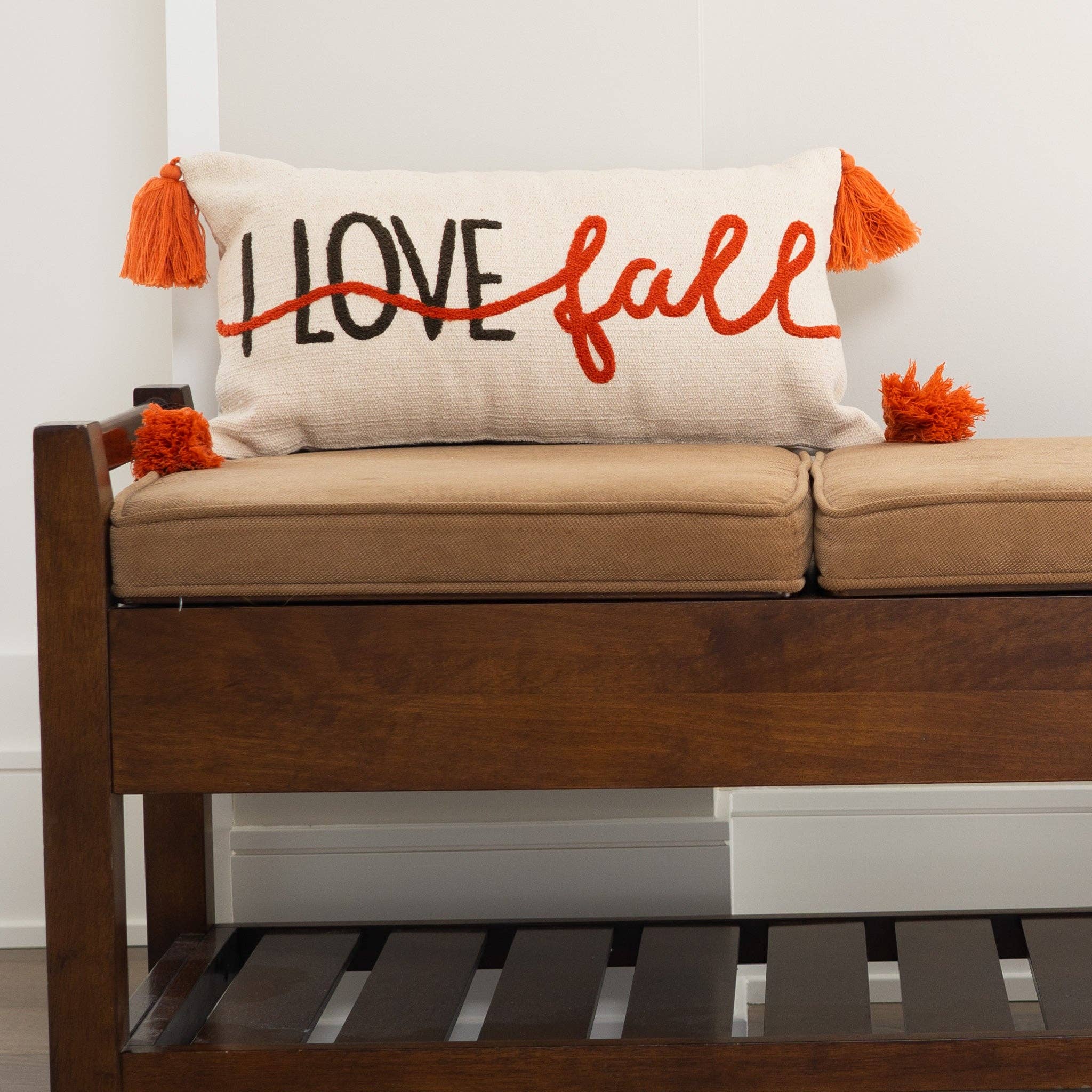 Halloween 12X22 I Love Fall Embroidered Lumbar Pillow