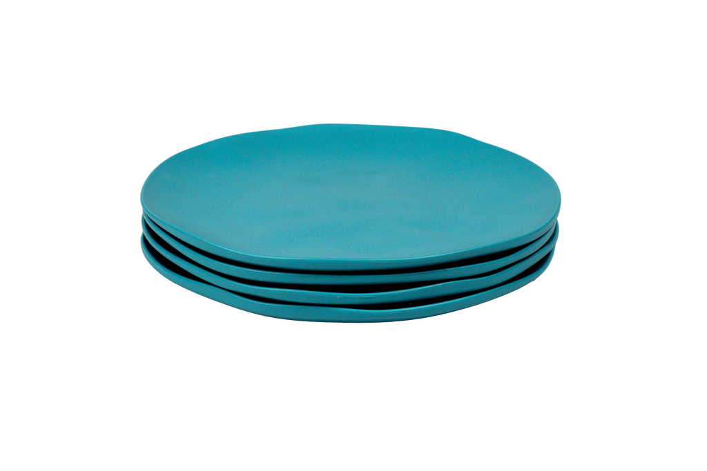 Organic Coupe Wheat Azure Blue PP 12 Pc Dinnerware Set