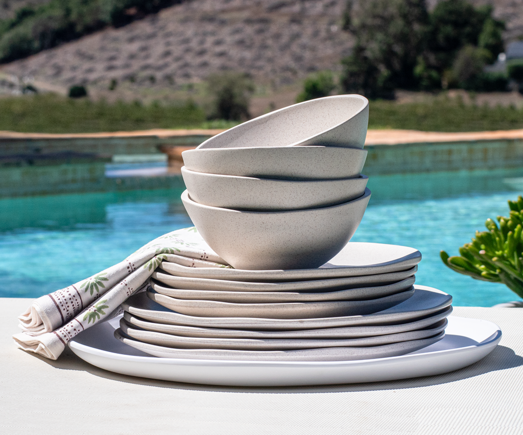 Organic Coupe Wheat Off White PP 12 Pc Dinnerware Set