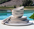 Organic Coupe Wheat Off White PP 12 Pc Dinnerware Set
