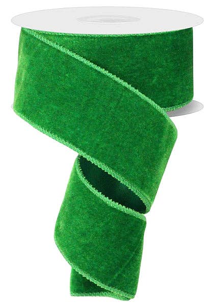 2.5"X10YD DELUXE VELVET WITH SATIN BACKING - EMERALD GREEN - RGE165906