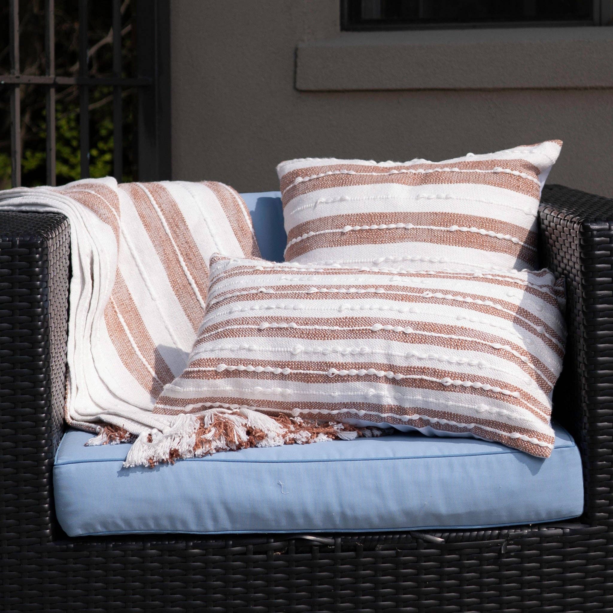 Romy 12X22" Handwoven Recycled Indoor/Outdoor Throw Pillow