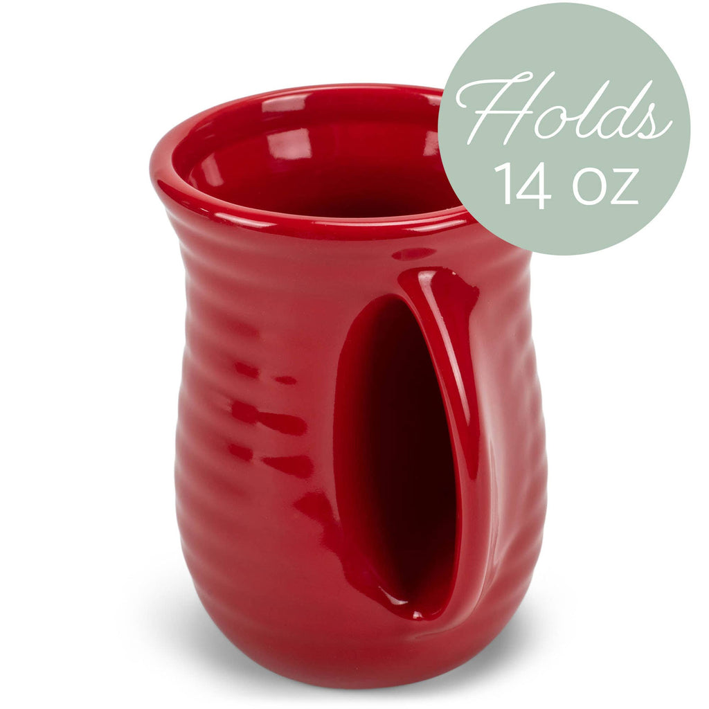 Ceramic Mug 4-Pack Handwarmer Ribbed Red PRICE IS PER MUG