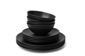 Organic Coupe Wheat Black PP 12 PC Dinnerware Set