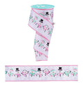 2.5"X10YD CUTE SNOWMEN- WHITE/PINK/MINT/BLACK- RGH1363WT