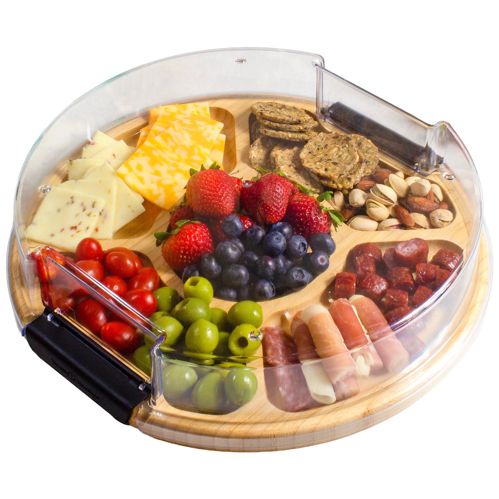 Flip, Serve & Store™ Round Charcuterie Board w/ Locking Lid
