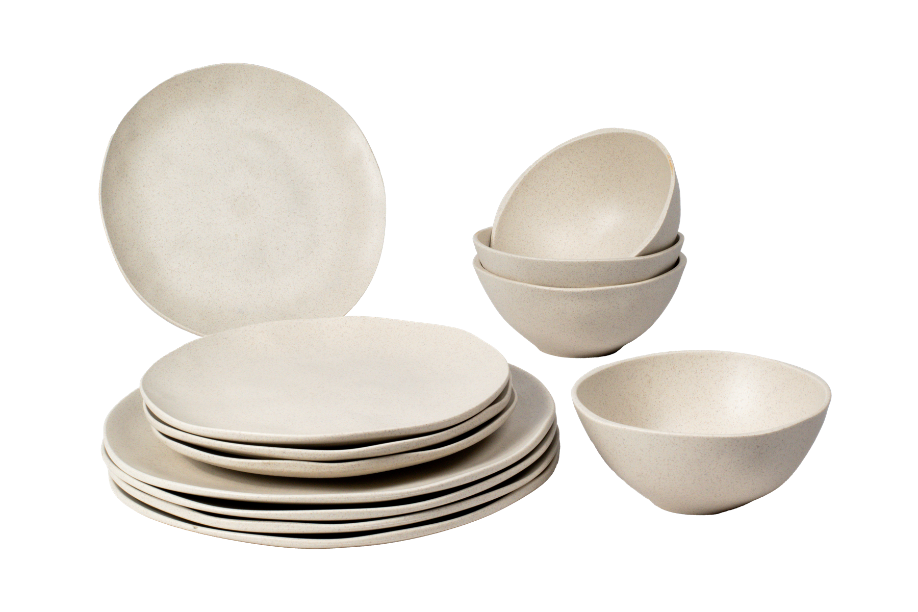 Organic Coupe Wheat Off White PP 12 Pc Dinnerware Set