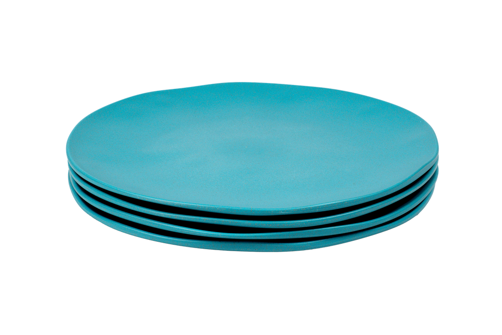 Organic Coupe Wheat Azure Blue PP 12 Pc Dinnerware Set